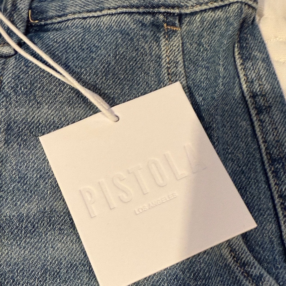 Pistola Josephine High Rise Tapered Cargo Jeans in Light Blue - Picture 2 of 5